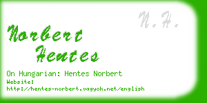 norbert hentes business card